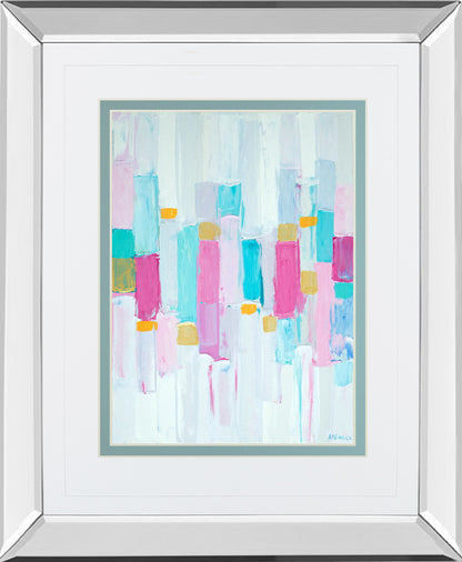 Cool Rhizome I By Ann Marie Coolick - Mirror Framed Print Wall Art - Light Blue
