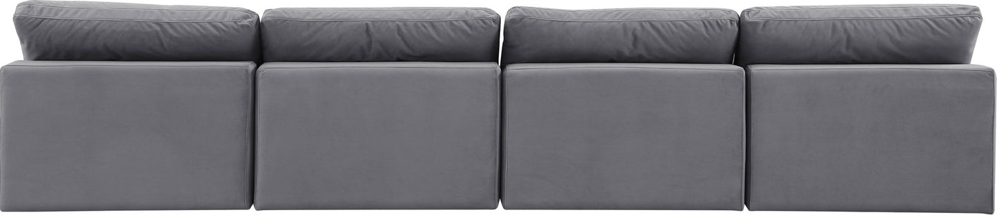 Comfy - Velvet Modular Armless Sofa 4 Seats