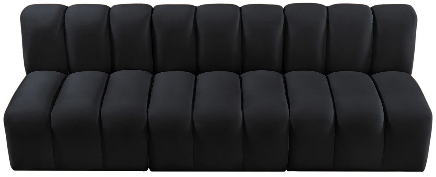 Arc - Velvet 3 Piece Modular Straight Sofa