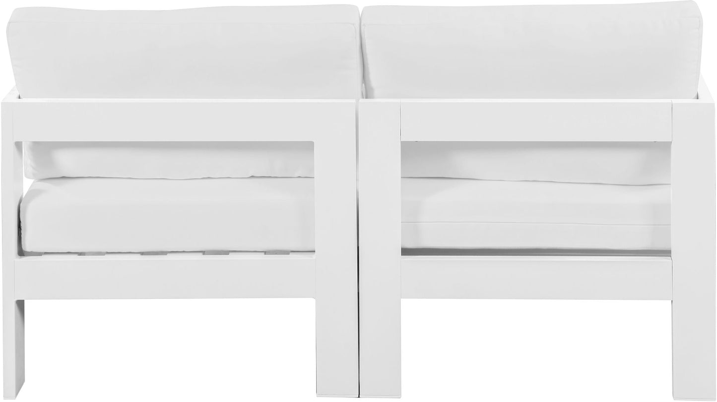 Nizuc - Outdoor Patio 2 Seat Modular Sofa With White Frame