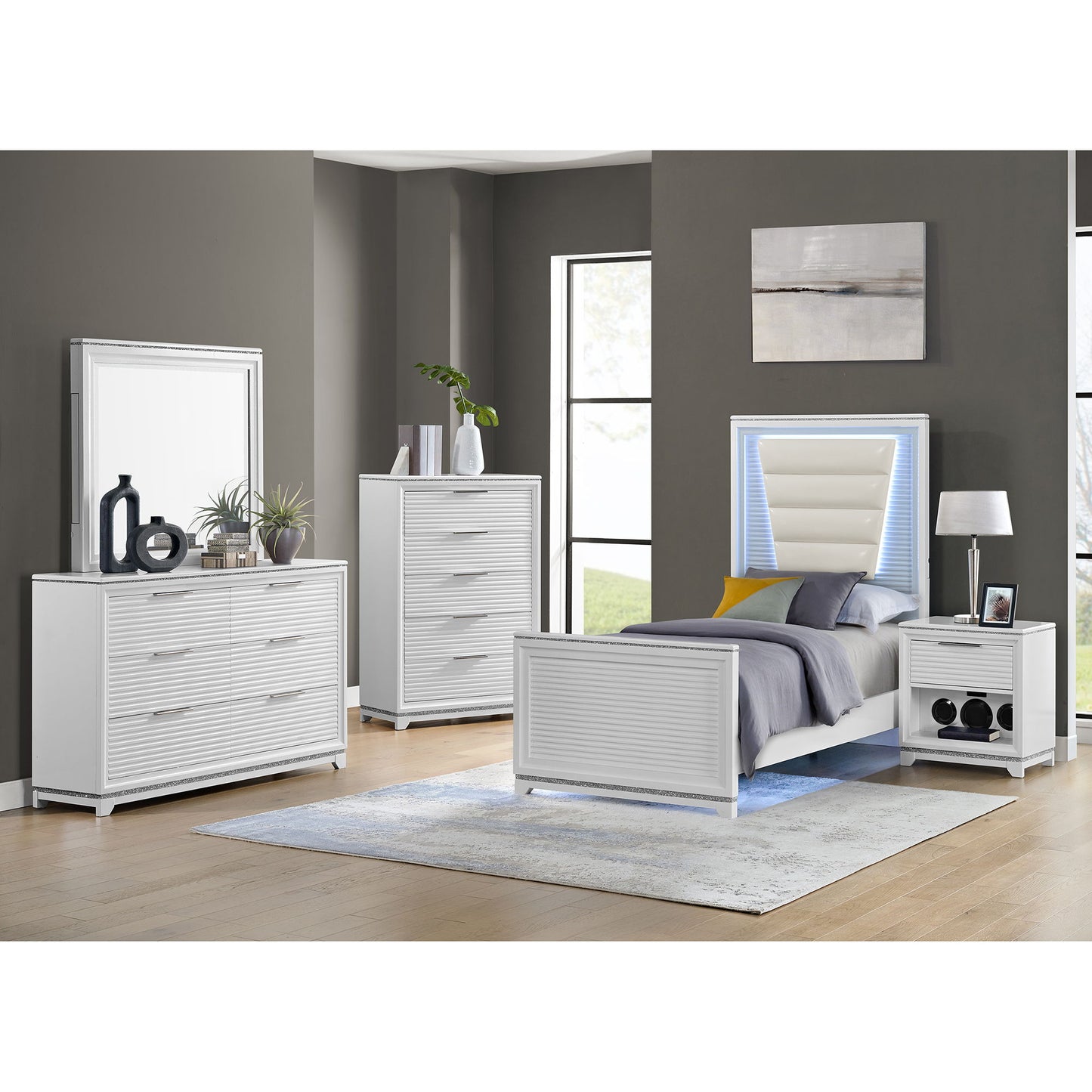 Denmark - 1-Drawer Nightstand With Speaker And USB - White