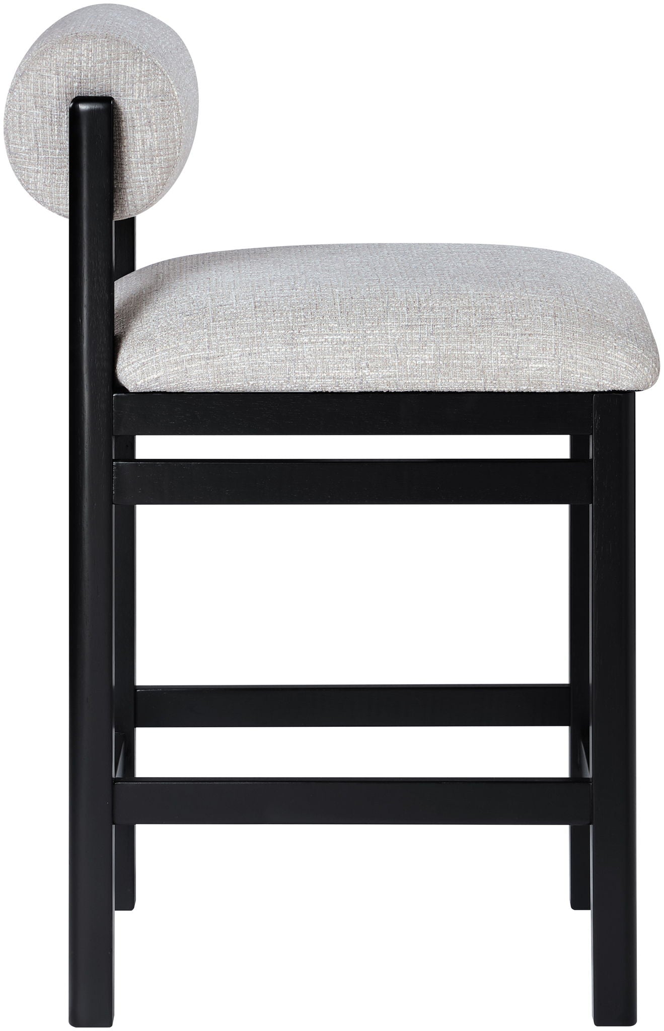 Roundhill - Fabric Counter Stool - Black Frame