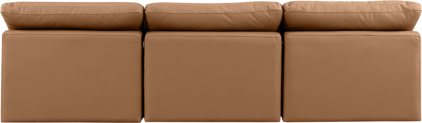 Indulge - Faux Leather 3 Seat Modular Armless Sofa