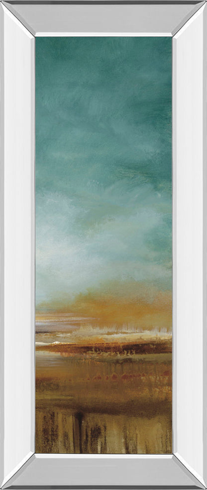New Horizons III By Tesla - Mirror Framed Print Wall Art - Blue