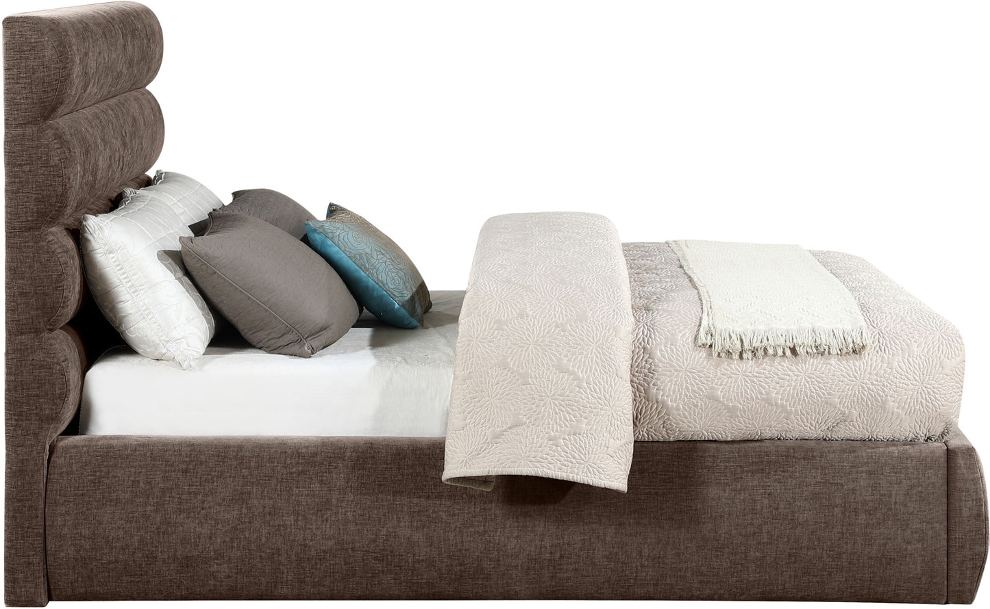 Adam - Chenille Fabric Bed With 52" Headboard