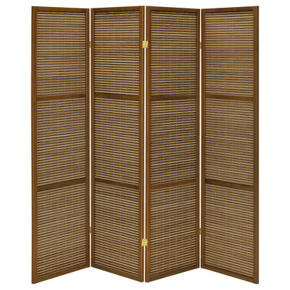 Browning - 4-Panel Bamboo Room Divider Folding Screen - Walnut