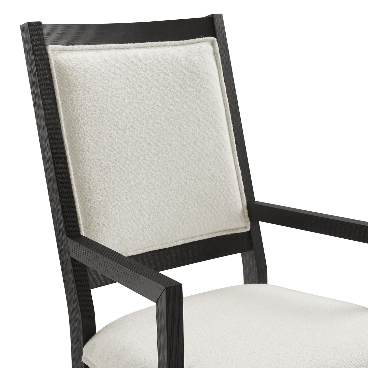 Versailles - Contemporary Arm Chair & Boucle Fabric (Set of 2) - White / Black