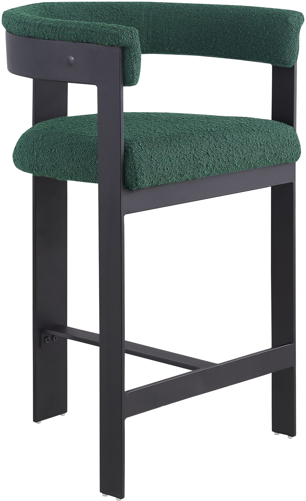 Romeo - Boucle Counter Stool With Black Base (Set of 2)
