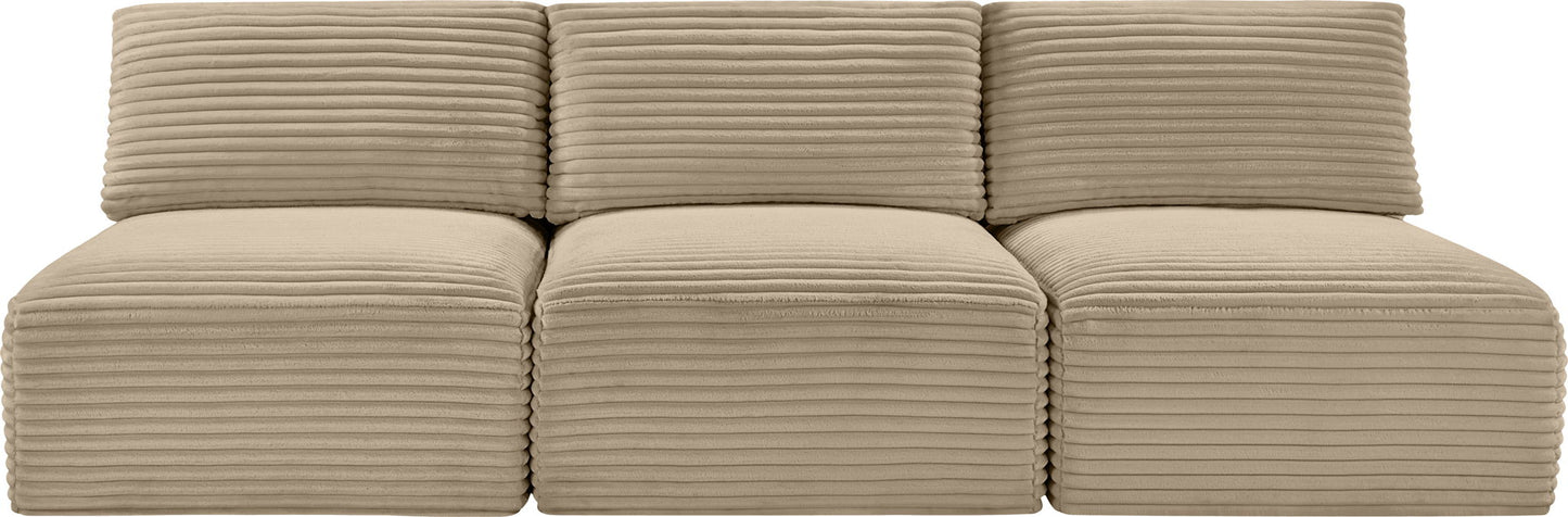 Shaggy - Fabric 3 Seat Modular Armless Sofa