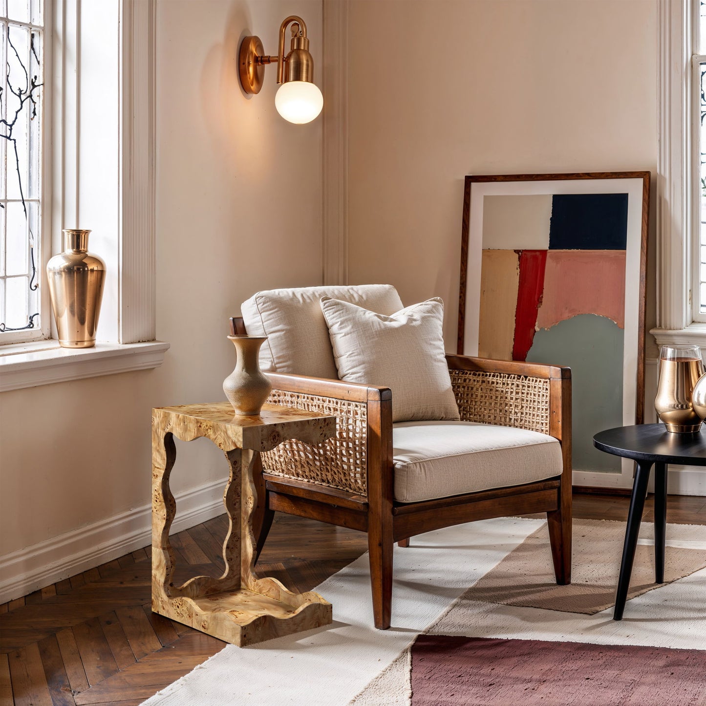 Vassa - Burl Veneer End Table