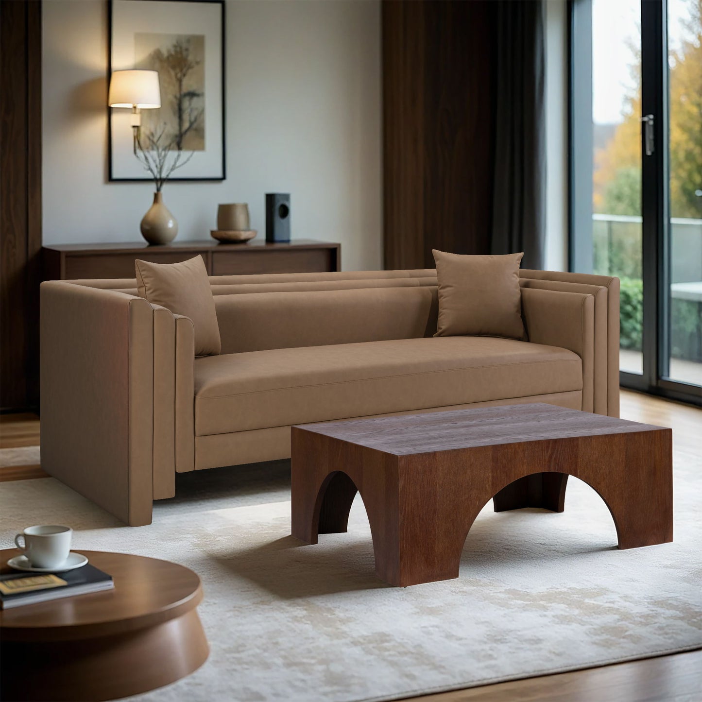 Everett - Vegan Leather Upholstered Sofa