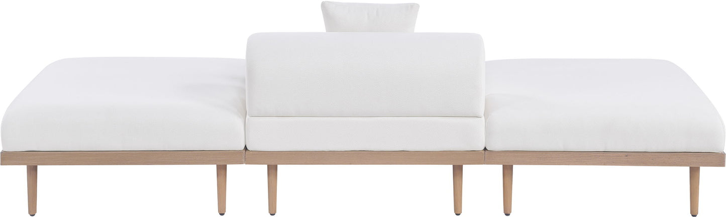 Laguna - 3 Piece Resilient Water Resistant Fabric Outdoor Patio Armless Modular Sofa