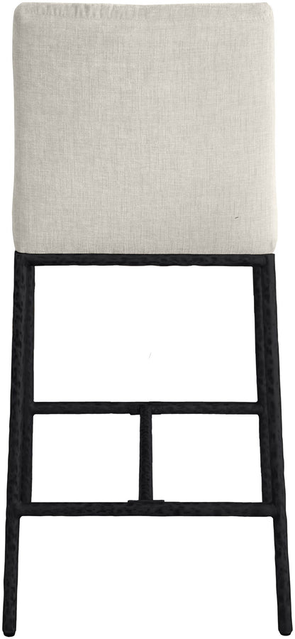 Reeves - Chenille Fabric Upholstered Counter Stool (Set of 2) - Black Base