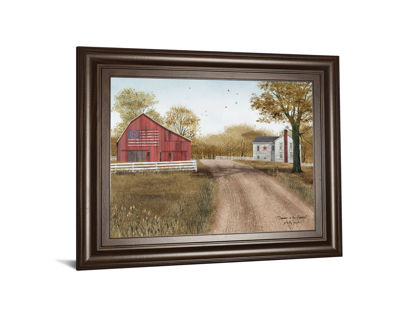 Summer In The Country By Billy Jacobs - Framed Print Wall Art - Light Brown