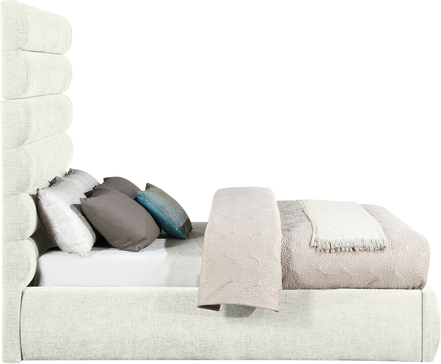 Adam - Chenille Fabric Bed With 70.5" Headboard