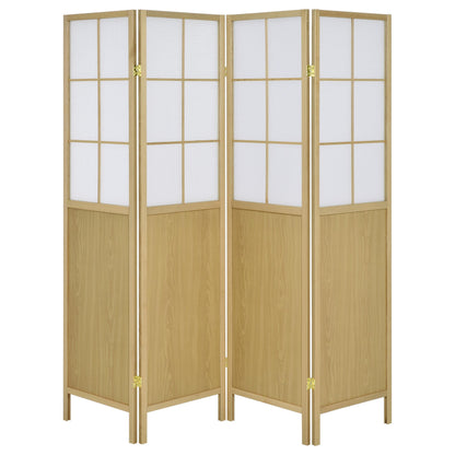 Edwards - 4-Panel Room Divider Folding Shoji Screen - Natural