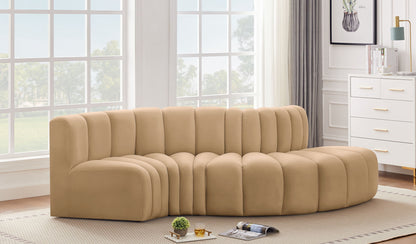 Arc - Velvet 4 Piece L-Shaped Modular Sofa