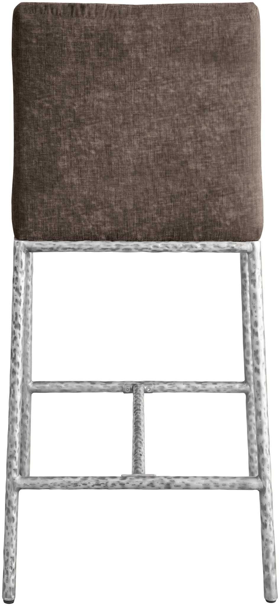 Reeves - Chenille Fabric Upholstered Counter Stool (Set of 2) - Silver Base