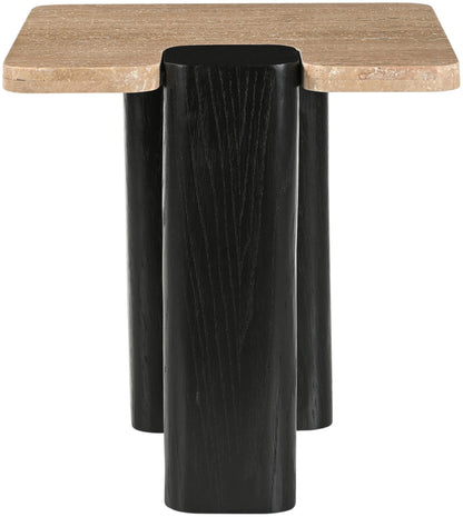Ravenna - Genuine Travertine Top And Oak Wood Base Table