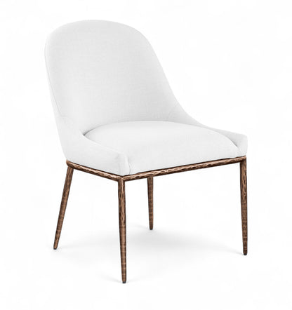 Ferro - Upholstered Dining Side Chair With Brushed Bronze Legs