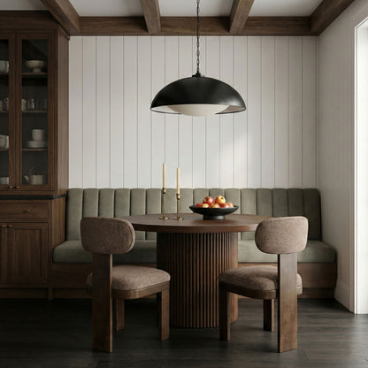 Timbra - Linen Textured Fabric Upholstered Dining Chair (Set of 2) - Walnut Base