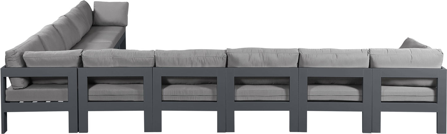 Nizuc - Outdoor Patio 10 Piece Modular Sectional With Gray Frame