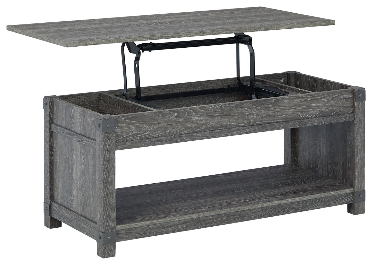 Freedan - Marrón grisáceo - Mesa de cóctel rectangular con tapa elevable