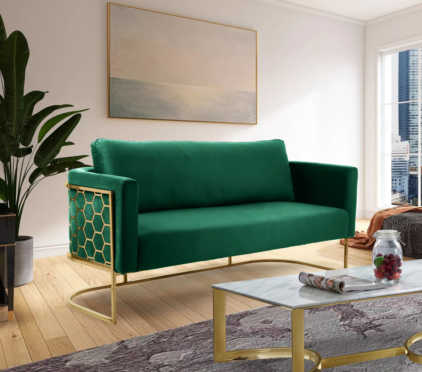 Casa - Sofa with Gold Legs