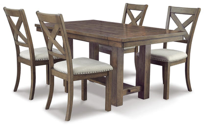Moriville - Marrón grisáceo - Mesa extensible rectangular para comedor