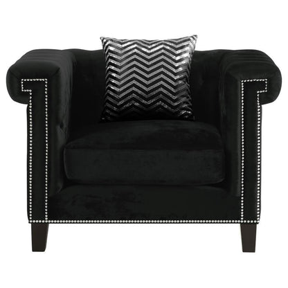 Reventlow - Upholstered Track Arm Accent Chair - Black