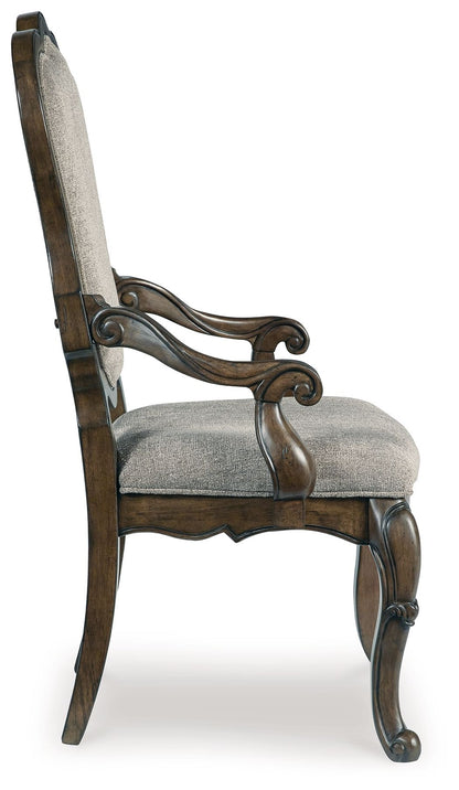 Maylee - Marrón oscuro - Sillón de comedor tapizado (juego de 2)