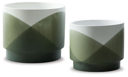 Ardenridge - Green / White - Planter Set (Set of 2)