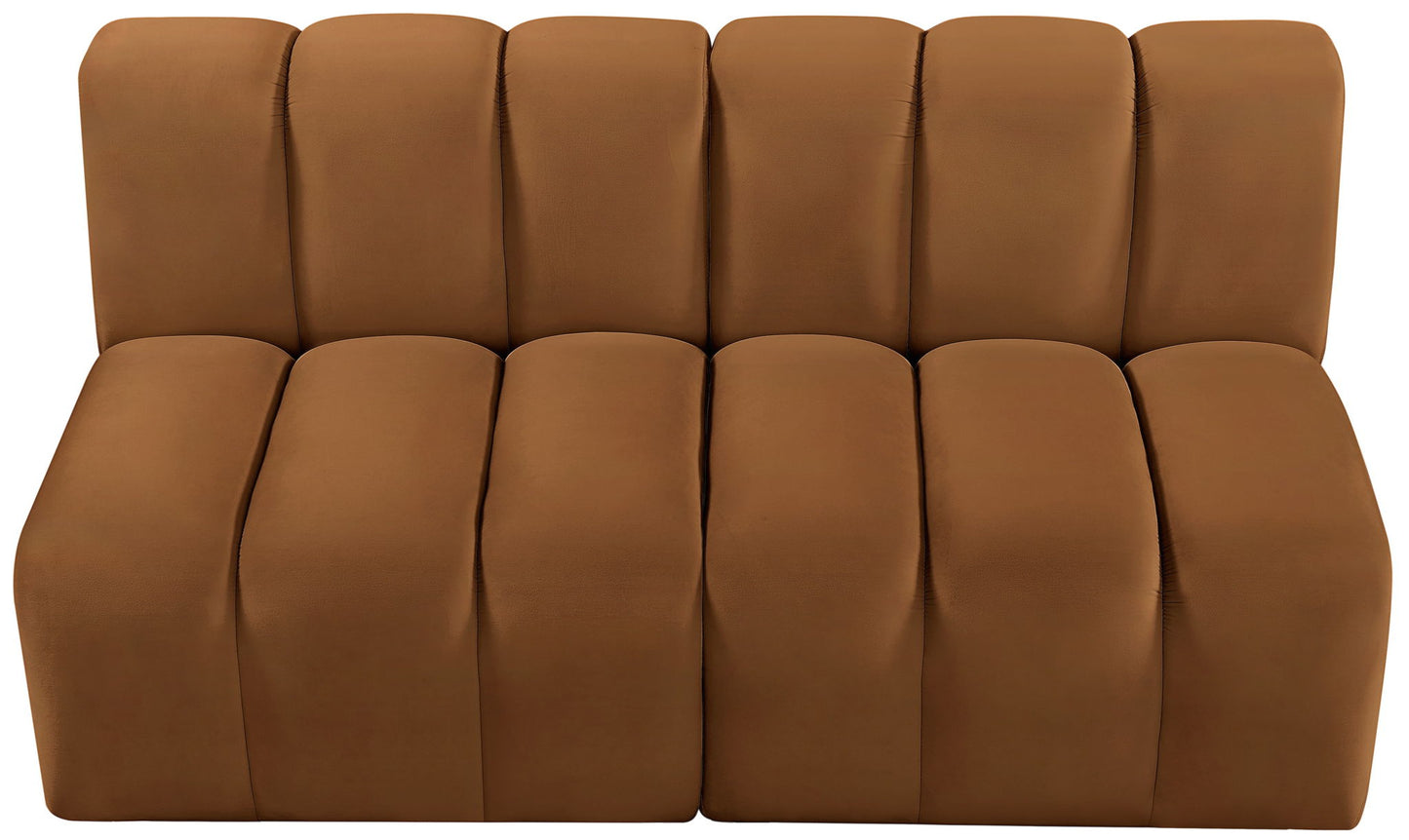 Arc - Velvet 2 Pieces Modular Sofa - Saddle