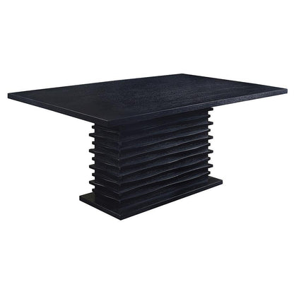 Stanton - Mesa de comedor rectangular con pedestal - Negro