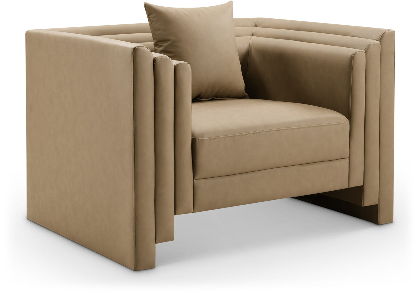 Everett - Vegan Leather Upholstered Chair - Tan