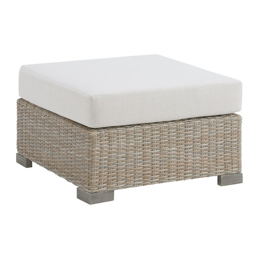 Ollie - Ottoman - Tan And Olefin White Cream