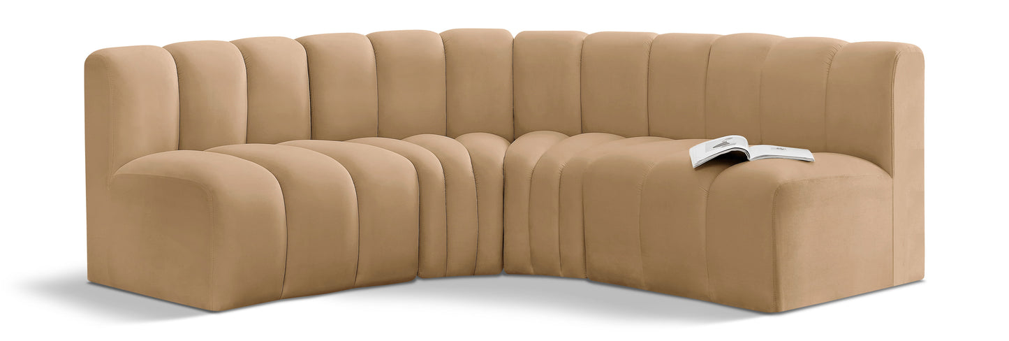 Arc - Velvet 4 Piece Corner Modular Sofa
