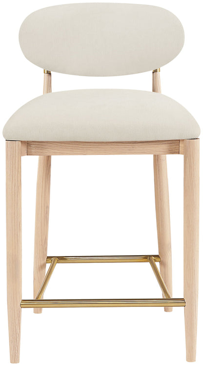 Riccio - Fabric Stool - Natural Frame
