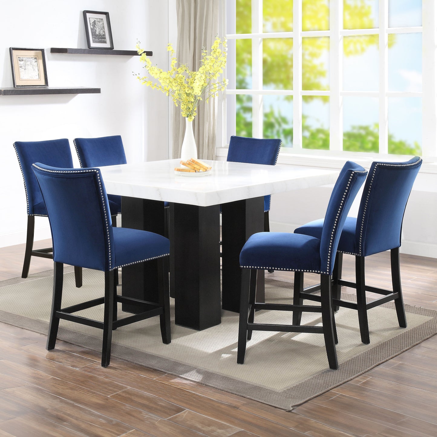 Camila - Square Counter Dining Set - White Top