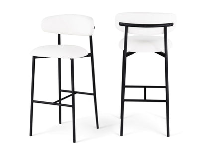 Lupita - Vegan Leather Upholstered Bar Stool With Matte Black Frame (Set of 2)