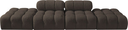 Ames - 4 Piece Boucle Upholstered Modular Sofa With 2 Backless Seats