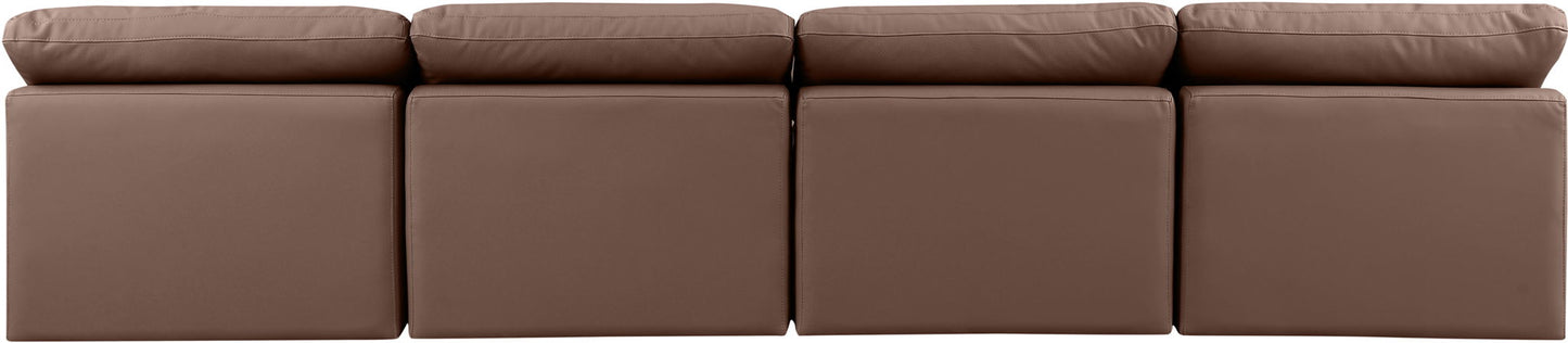Indulge - Faux Leather 4 Seat Modular Armless Sofa