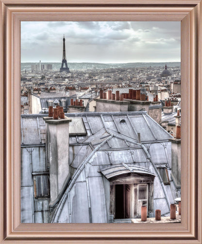 Dreamy Skyline - 28" x 34" Framed Wall Art - Gray