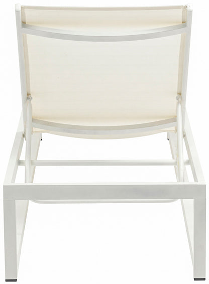 Maldives - Water Resistant Outdoor Patio Adjustable Sun Chaise Lounge Chair With White Base