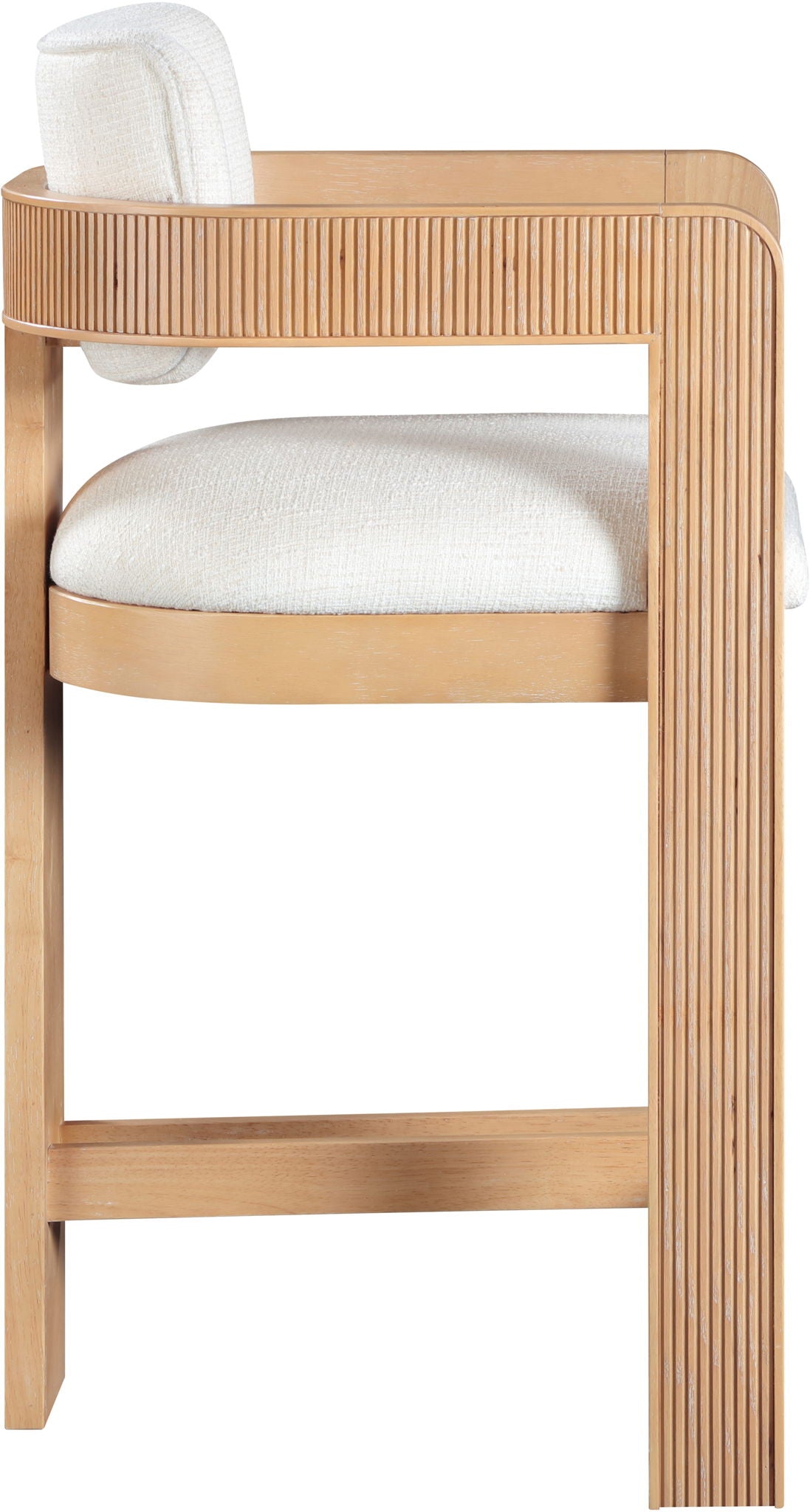 Sacha - Linen Stool With Natural Base