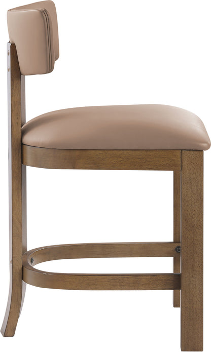 Lavrin - Vegan Leather Upholstered Counter Stool (Set of 2) - Walnut Base