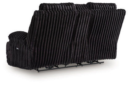 Rhine Falls - Double Reclining Power Loveseat With Console - Onyx