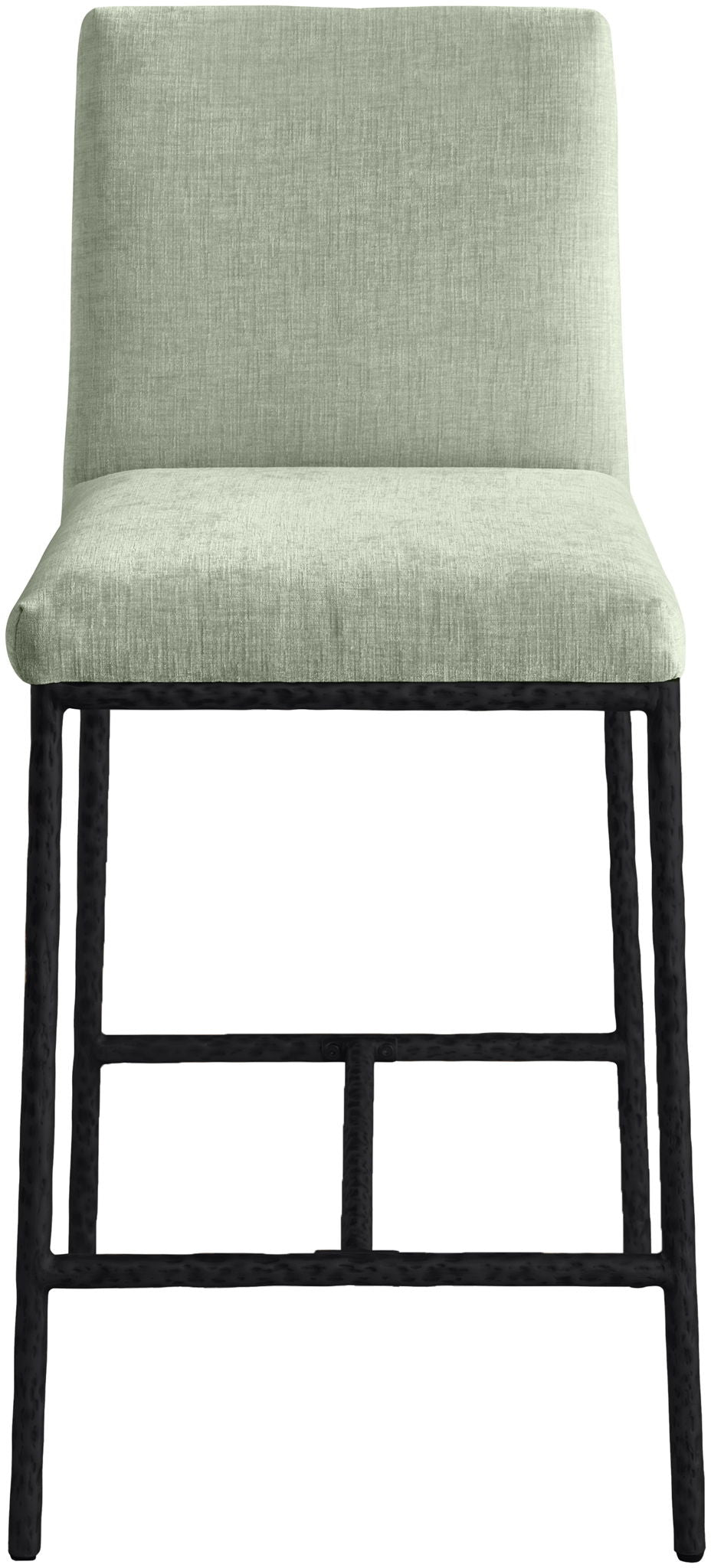 Reeves - Chenille Fabric Upholstered Counter Stool (Set of 2) - Black Base