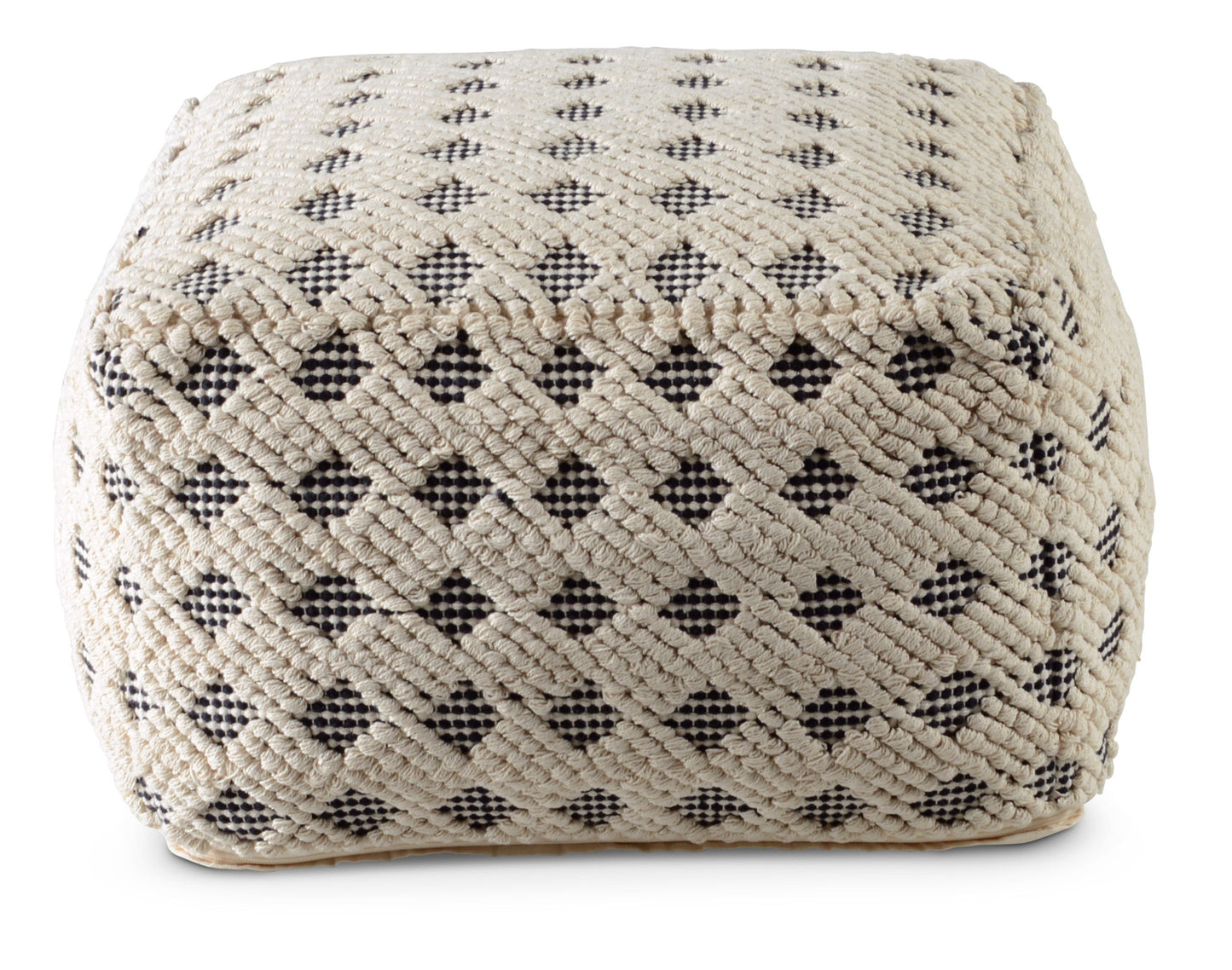 Kodi - Square Pouf - Pearl Silver