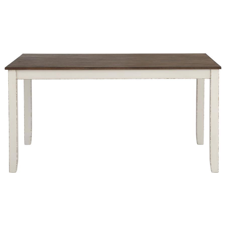 Fortress - Juego de comedor de 7 piezas - Castaño y blanco vintage